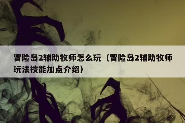 冒险岛2辅助牧师怎么玩（冒险岛2辅助牧师玩法技能加点介绍）