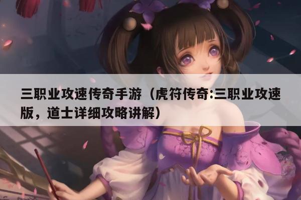 三职业攻速传奇手游（虎符传奇:三职业攻速版，道士详细攻略讲解）