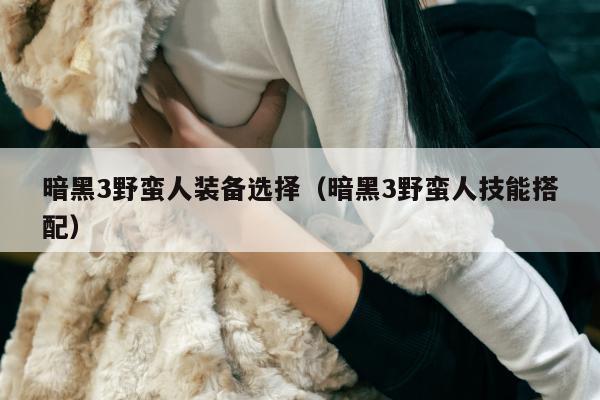 暗黑3野蛮人装备选择（暗黑3野蛮人技能搭配）